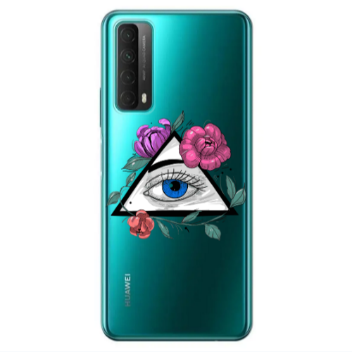 Huawei P Smart 2021 Eye and flower Transparent Silicone TPU Θήκη