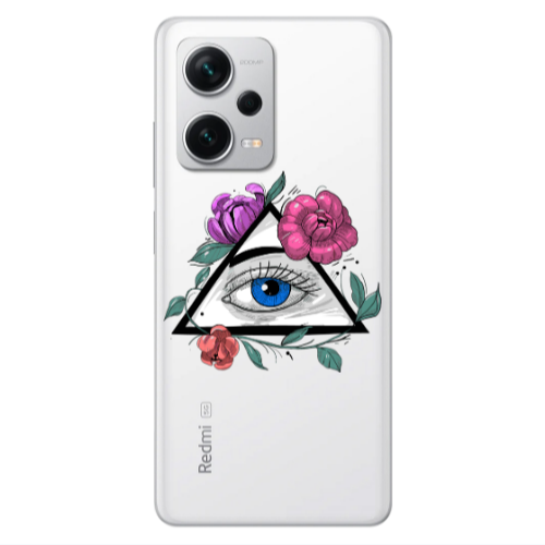Xiaomi Redmi Note 12 5G Eye and flower Transparent Silicone TPU Θήκη