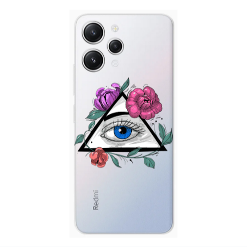 Xiaomi Redmi 12 Eye and flower Transparent Silicone TPU Θήκη