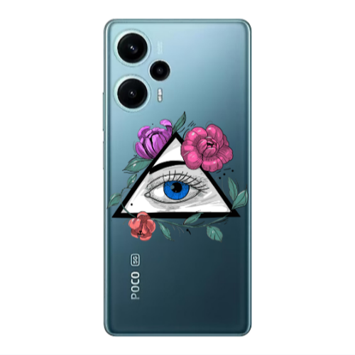 Xiaomi Poco F5 Eye and flower Transparent Silicone TPU Θήκη