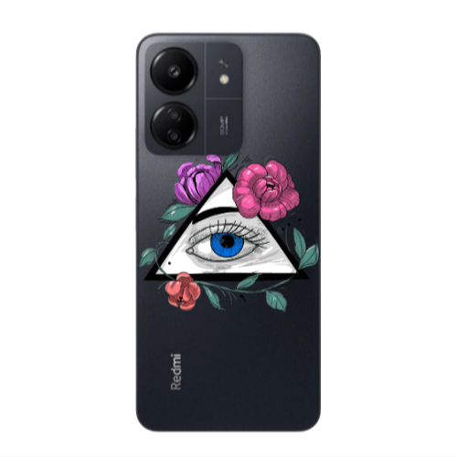 Xiaomi Redmi 13C Eye and flower Transparent Silicone TPU Θήκη