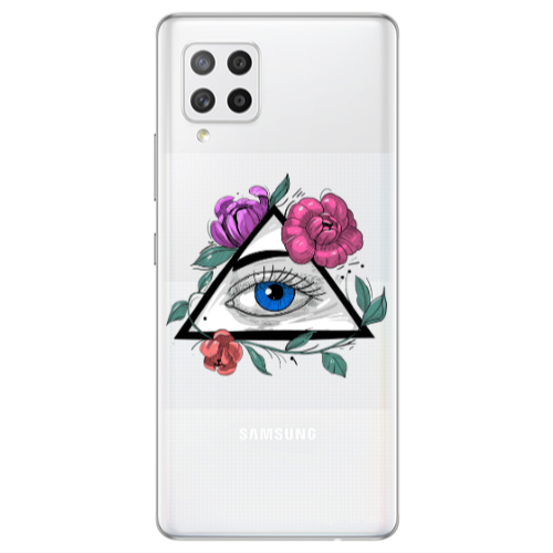 Samsung A42 5G Eye and flower Transparent Silicone TPU Θήκη