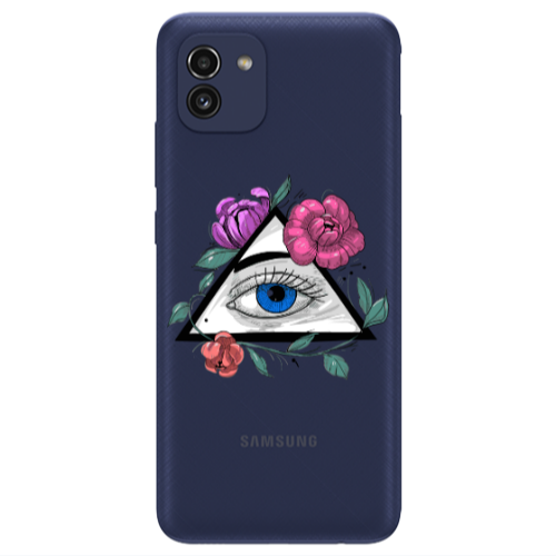 Samsung A03 Eye and flower Transparent Silicone TPU Θήκη
