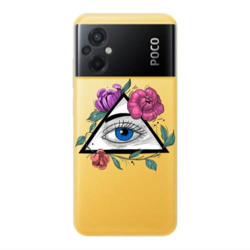 Xiaomi Poco M5 Eye and flower Transparent Silicone TPU Θήκη