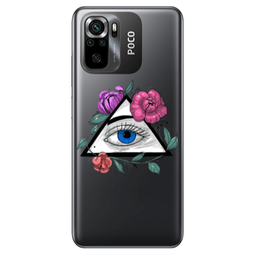 Xiaomi Poco M5 s Eye and flower Transparent Silicone TPU Θήκη