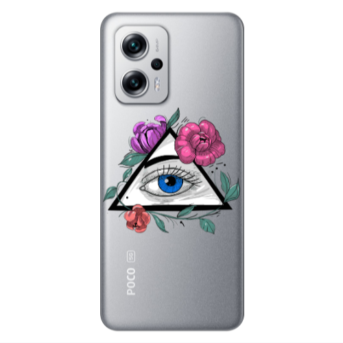Xiaomi Poco X4 GT Eye and flower Transparent Silicone TPU Θήκη