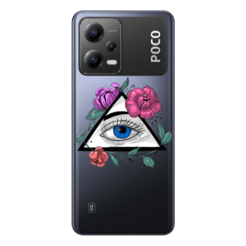 Xiaomi Poco X5 Eye and flower Transparent Silicone TPU Θήκη