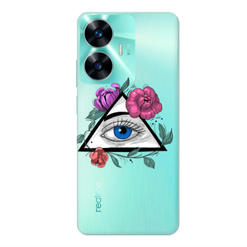 Realme C55 Eye and flower Transparent Silicone TPU Θήκη