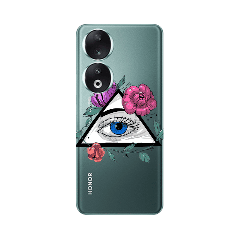 Honor 90 5G Eye and flower Transparent Silicone TPU Θήκη