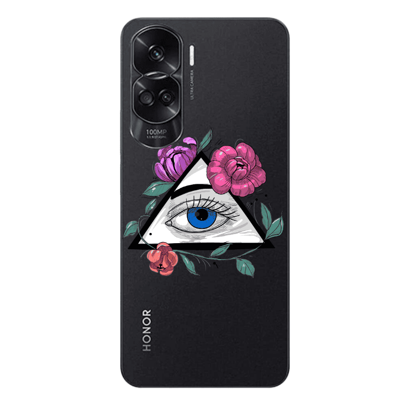 Honor 90 Lite 5G Eye and flower Transparent Silicone TPU Θήκη