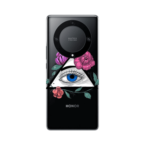 Honor Magic5 Lite 5G Eye and flower Transparent Silicone TPU Θήκη