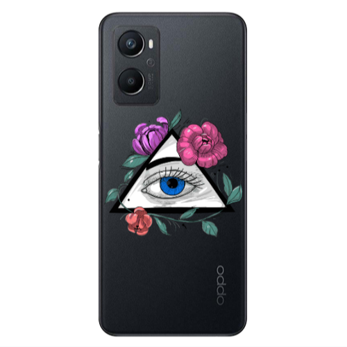 Oppo A 96 Eye and flower Transparent Silicone TPU Θήκη
