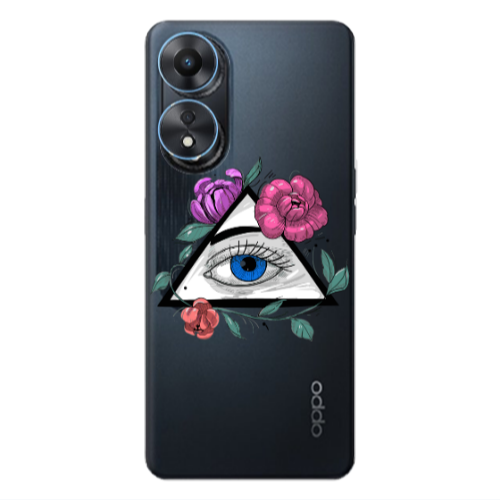 Oppo A 98 Eye and flower Transparent Silicone TPU Θήκη