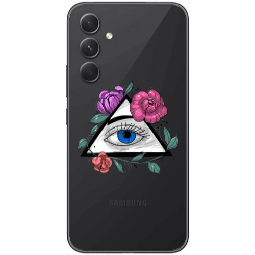 Samsung Galaxy A25 Eye and flower Transparent Silicone TPU Θήκη