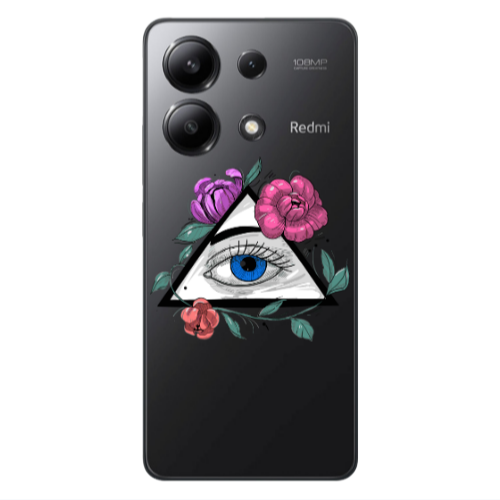 Xiaomi Redmi Note 13 4G Eye and flower Transparent Silicone TPU Θήκη