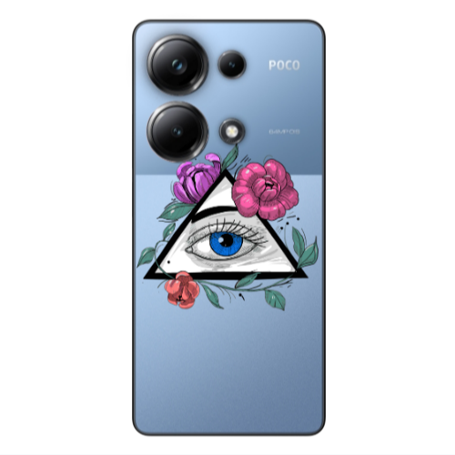 Xiaomi Poco M6 Pro 4G Eye and flower Transparent Silicone TPU Θήκη