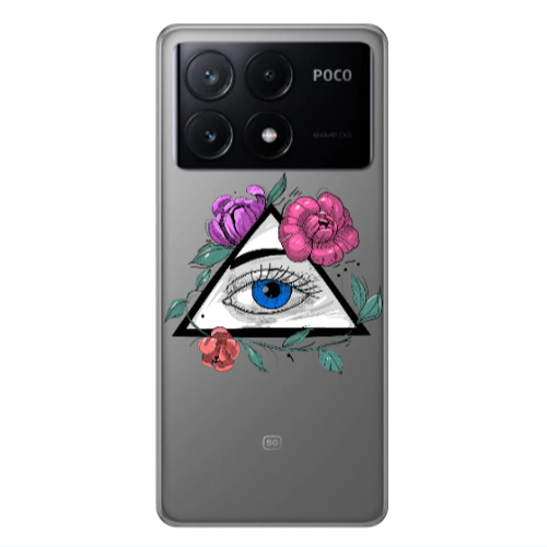 Xiaomi Poco X6Pro 5G Eye and flower Transparent Silicone TPU Θήκη