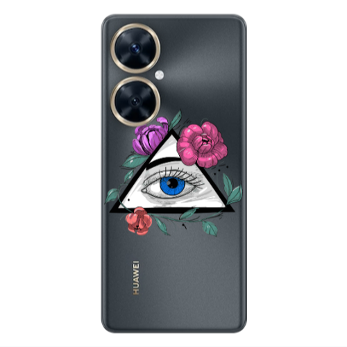 Huawei Nova 11i Eye and flower Transparent Silicone TPU Θήκη