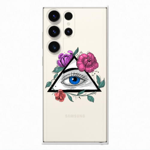 Samsung S24 Ultra Eye and flower Transparent Silicone TPU Θήκη
