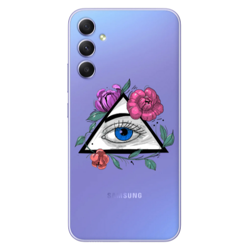 Samsung A16 Eye and flower Transparent Silicone TPU Θήκη