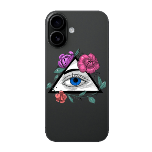 Apple Iphone 16 Eye and flower Transparent Silicone TPU Θήκη