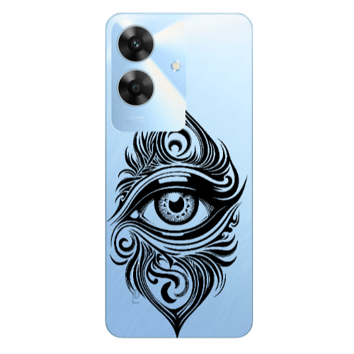 Realme Note 60 Eye patterned drawing Transparent Silicone TPU Θήκη