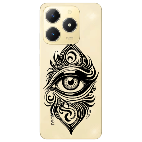 Realme C61 Eye patterned drawing Transparent Silicone TPU Θήκη