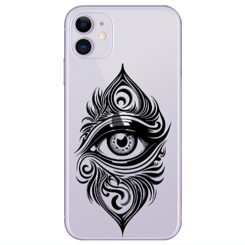Apple iPhone 11  Eye patterned drawing Transparent Silicone TPU Θήκη