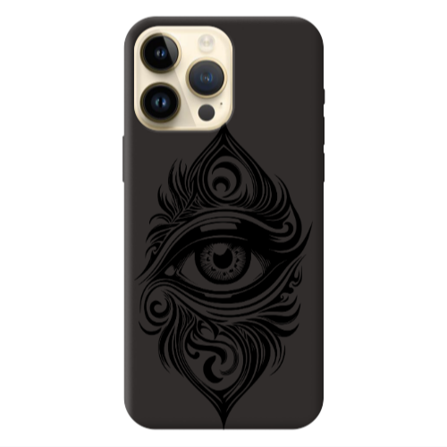 Apple iPhone 13 Pro Max Eye patterned drawing Black Colored Silicone TPU Θήκη