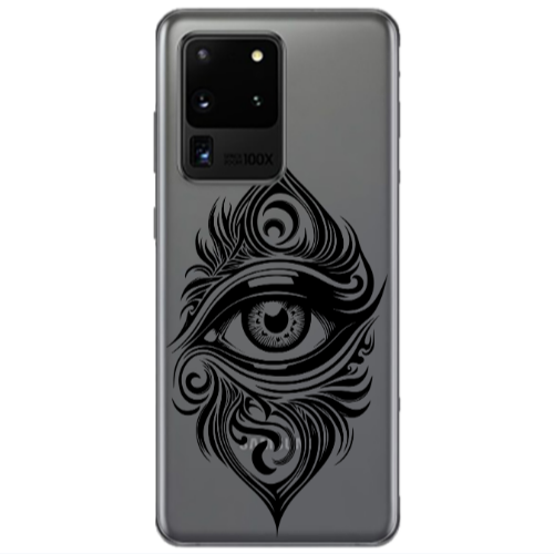 Samsung S20 Ultra Eye patterned drawing Transparent Silicone TPU Θήκη