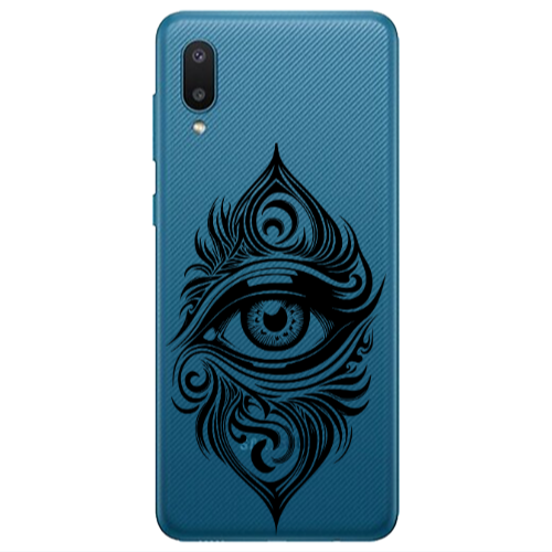 Samsung A02 Eye patterned drawing Transparent Silicone TPU Θήκη