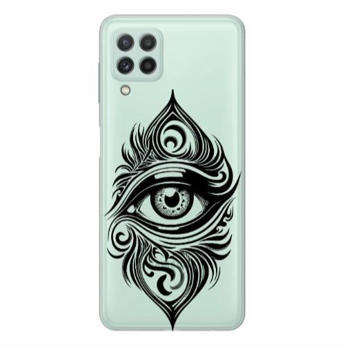 Samsung A22 4G Eye patterned drawing Transparent Silicone TPU Θήκη