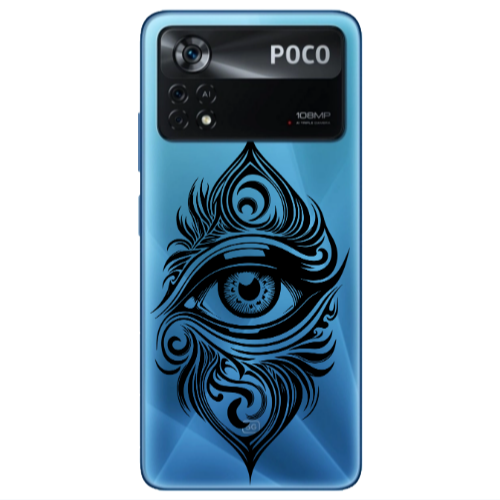 Xiaomi Poco X4 Pro Eye patterned drawing Transparent Silicone TPU Θήκη