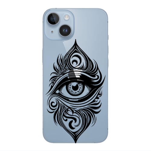 Apple iPhone 14  Eye patterned drawing Transparent Silicone TPU Θήκη