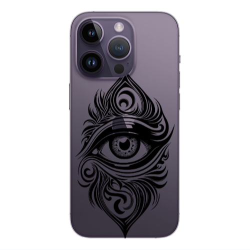 Apple iPhone 14 Pro Max Eye patterned drawing Transparent Silicone TPU Θήκη