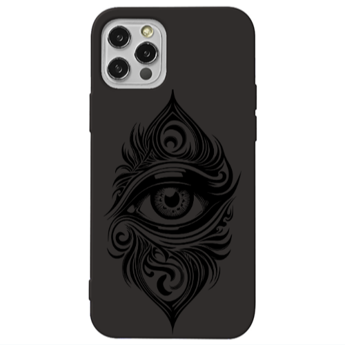 Apple iPhone 13 Pro Eye patterned drawing Black Colored Silicone TPU Θήκη