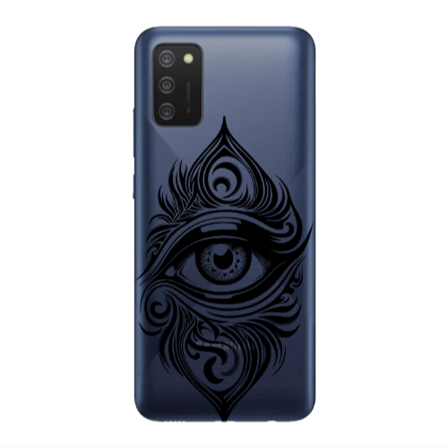 Samsung A03S Eye patterned drawing Transparent Silicone TPU Θήκη