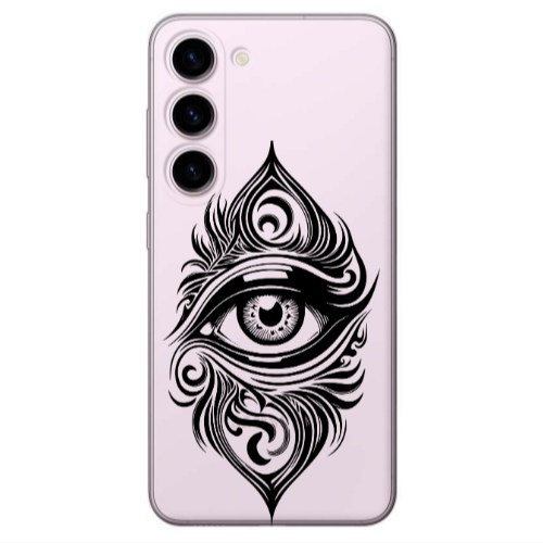 Samsung S23 Eye patterned drawing Transparent Silicone TPU Θήκη