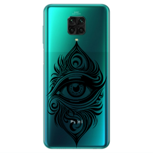 Xiaomi Redmi Note 9S Eye patterned drawing Transparent Silicone TPU Θήκη