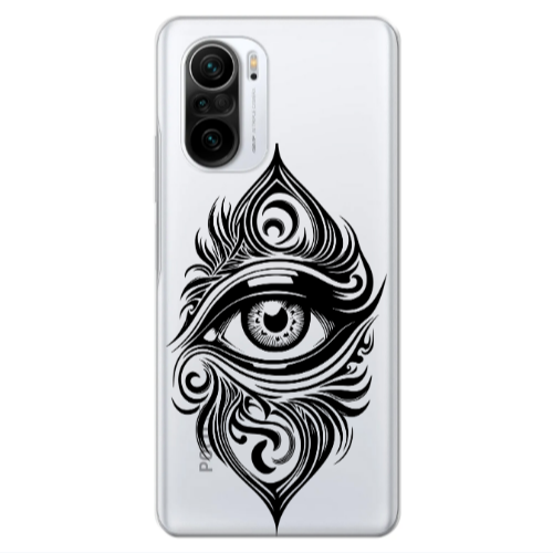 Xiaomi Poco F3 Eye patterned drawing Transparent Silicone TPU Θήκη