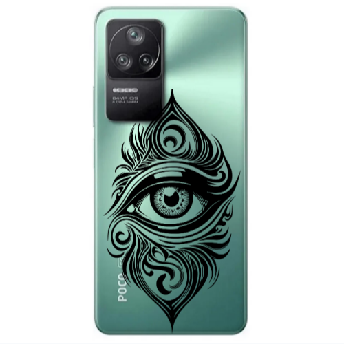Xiaomi Poco F4 Eye patterned drawing Transparent Silicone TPU Θήκη