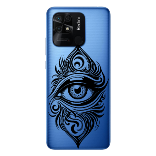 Xiaomi Poco C40 Eye patterned drawing Transparent Silicone TPU Θήκη