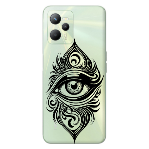 Realme C35 Eye patterned drawing Transparent Silicone TPU Θήκη