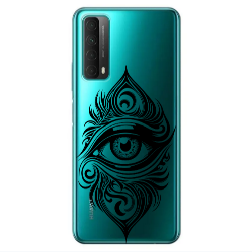 Huawei P Smart 2021 Eye patterned drawing Transparent Silicone TPU Θήκη