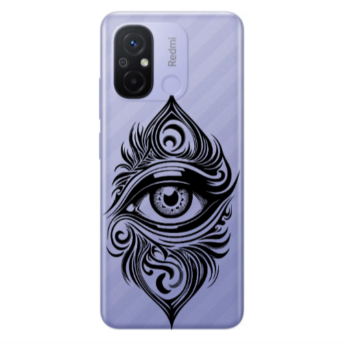 Xiaomi Redmi 12C Eye patterned drawing Transparent Silicone TPU Θήκη