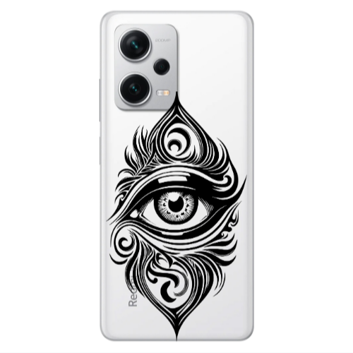 Xiaomi Redmi Note 12 5G Eye patterned drawing Transparent Silicone TPU Θήκη