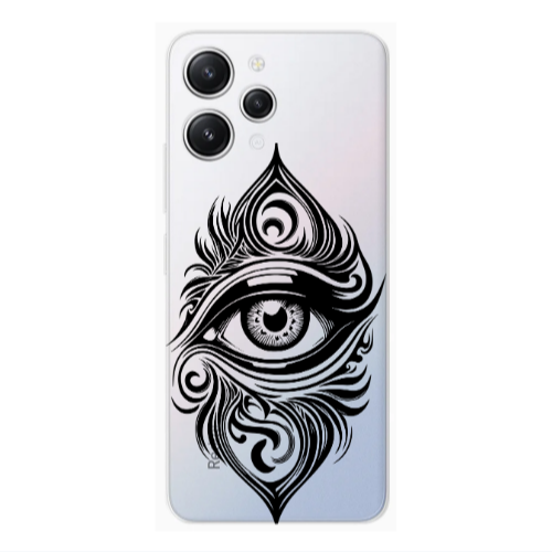 Xiaomi Redmi 12 Eye patterned drawing Transparent Silicone TPU Θήκη