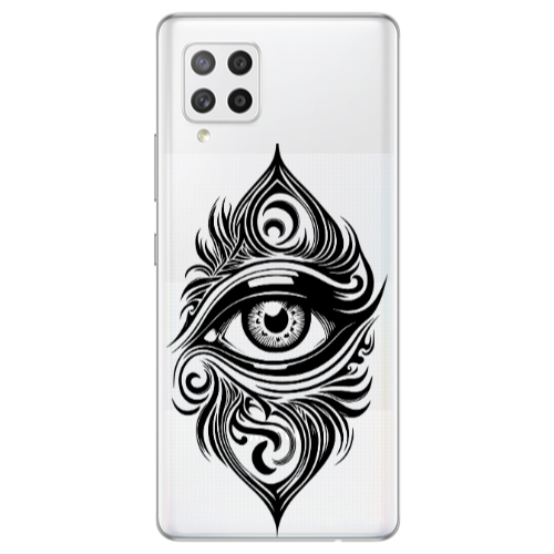 Samsung A42 5G Eye patterned drawing Transparent Silicone TPU Θήκη