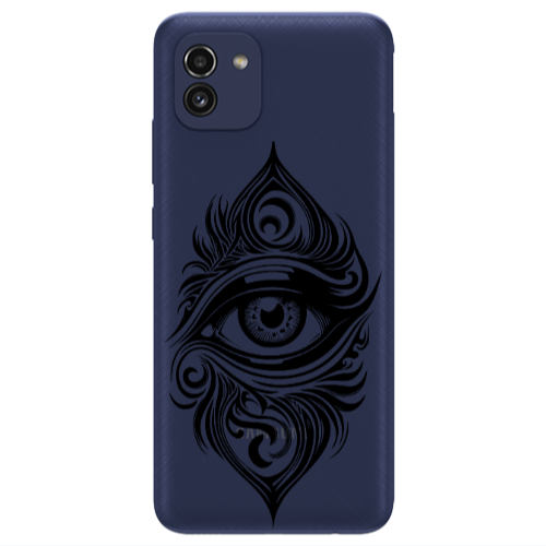 Samsung A03 Eye patterned drawing Transparent Silicone TPU Θήκη
