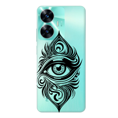 Realme C55 Eye patterned drawing Transparent Silicone TPU Θήκη